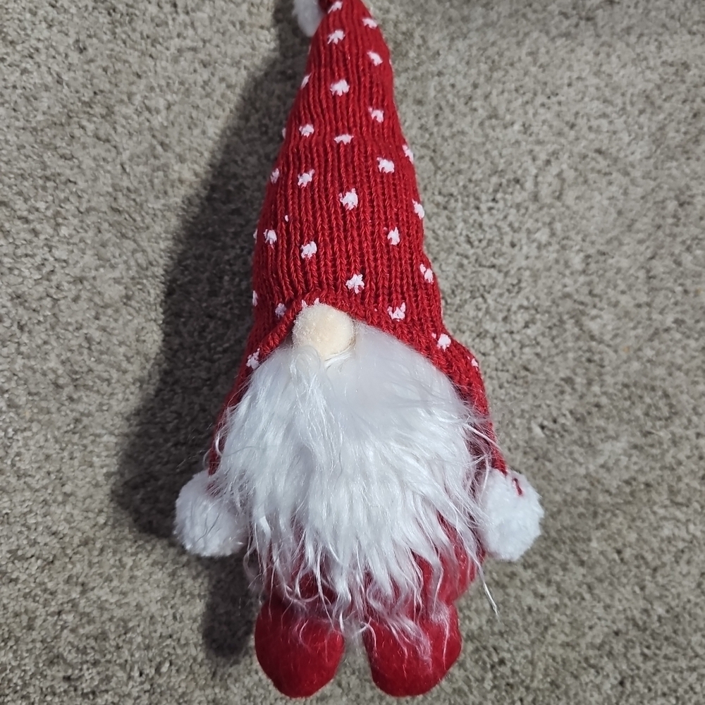 Red Gnome Plush with White Accents